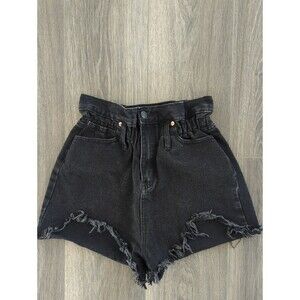 Signature8 Women's Black High Waisted Denim Shorts Size S